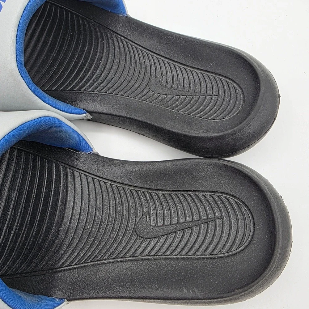 Nike Victori One Mens Slides Wolf Grey Game Royal Blue Sandals CN9675-012 Size 9
